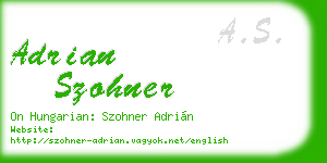 adrian szohner business card